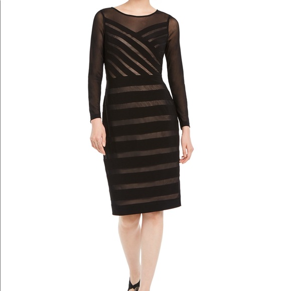 Adrianna Papell Semi-Sheer Mesh Dress NEW - Picture 4 of 4